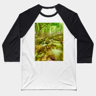 River flowing through rocks Baseball T-Shirt